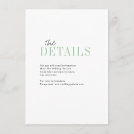 Cartão de detalhe de casamento tipográfico minimal