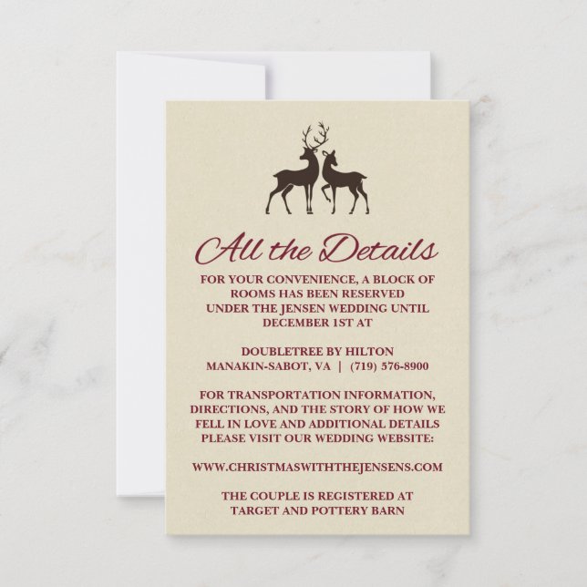 Cartão de Detalhe de Noivado de Natal Rústico de I (Frente)