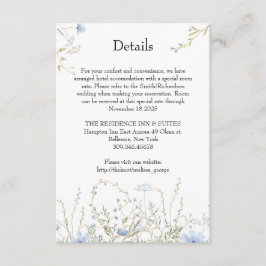 Cartão de detalhes azul-poeirento de primavera Wil