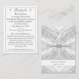 Cartão de Detalhes Clássico Católico Monograma