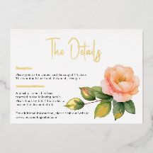 Cartão de Detalhes da Aquarela do Peach rosa