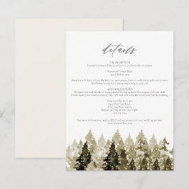 Cartão de Detalhes da Árvore de Pinheiros com Aqua