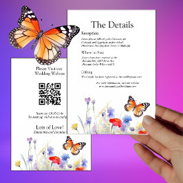 Cartão de Detalhes da Borboleta de Aquarela e Flor