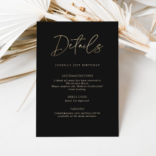 Cartão de Detalhes da Festa de Aniversário de 21 A