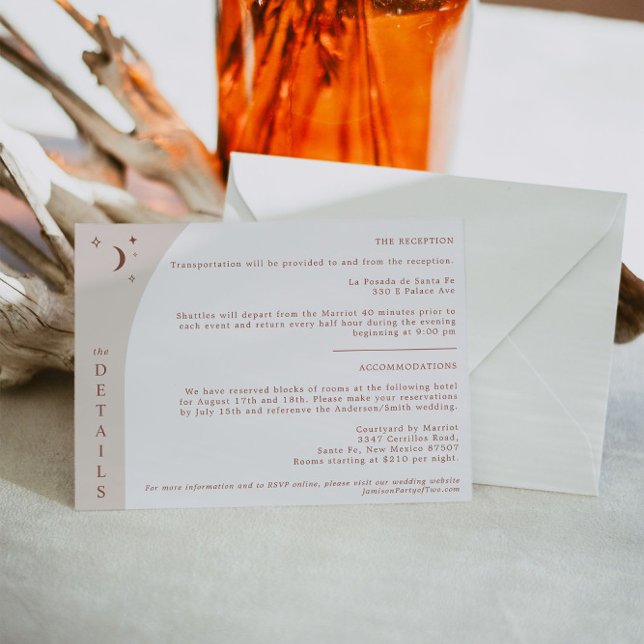 Cartão de Detalhes da Lua e Estrelas de Boho CELES (Criador carregado)