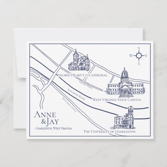 Cartão de detalhes da Marinha Formal sem borda Cha (Verso)