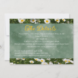 Cartão de detalhes da paisagem de margarida verde