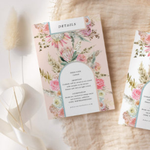 Cartão de Detalhes da Recepção de Blush Tropical B