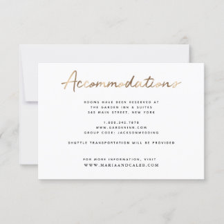 Cartão de Detalhes das Alojamentos de Casamento Do