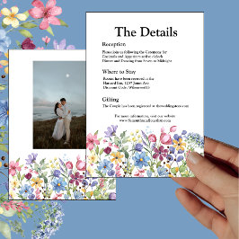 Cartão de Detalhes das Flores do Jardim de Aquarel