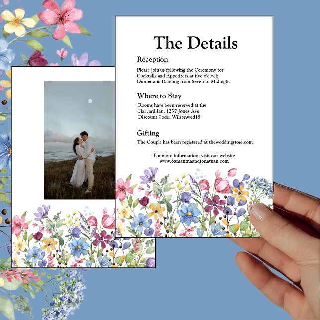 Cartão de Detalhes das Flores do Jardim de Aquarel (Criador carregado)