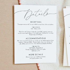 Cartão de Detalhes de Casamento Boho Minimalista C