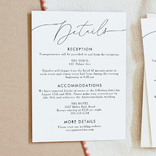 Cartão de Detalhes de Casamento Boho Minimalista C