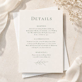 Cartão de Detalhes de Casamento Botânico Sage Mode