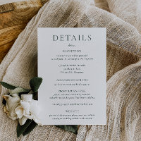 Cartão de Detalhes de Casamento BRUNSWICK Verde