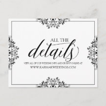 Cartão de Detalhes de Casamento / Cartão de Inform