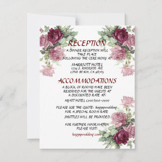 Cartão de Detalhes de Casamento, Cartão de Informa