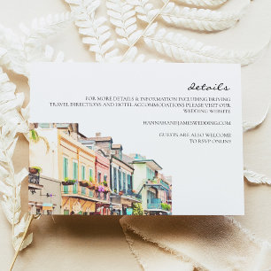 Cartão de Detalhes de Casamento com Aquarela de No