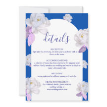 Cartão de Detalhes de Casamento com Arco Floral Az