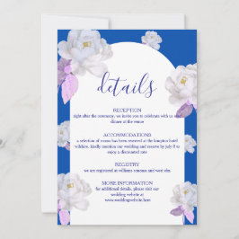 Cartão de Detalhes de Casamento com Arco Floral Az