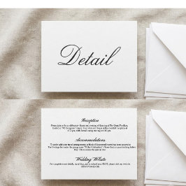 Cartão de Detalhes de Casamento com Caligrafia Chi