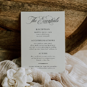 Cartão de Detalhes de Casamento com Caligrafia Sof