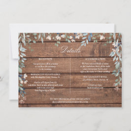 Cartão de Detalhes de Casamento com Cascata Floral