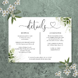 Cartão de Detalhes de Casamento com Coração de Ver