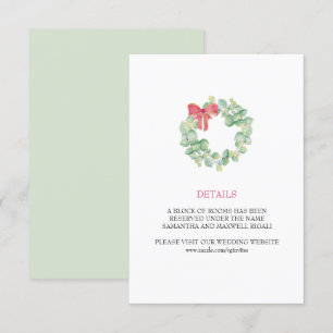 Cartão de Detalhes de Casamento com Coroa de Natal