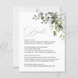 Cartão de Detalhes de Casamento com Folhas de Euca