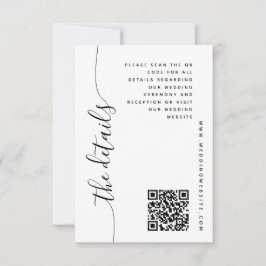 Cartão de Detalhes de Casamento com Letra Vertical