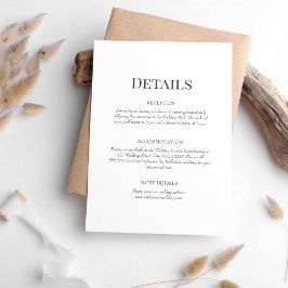 Cartão de Detalhes de Casamento com Monograma Mini