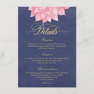 Cartão de Detalhes de Casamento de Dahlia Floral D