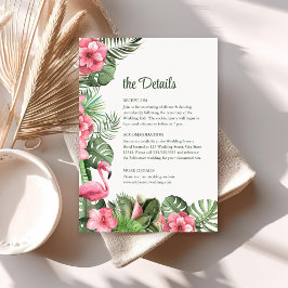 Cartão de Detalhes de Casamento de Flores Tropicai