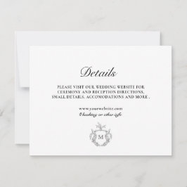 Cartão de Detalhes de Casamento de Luxo Clássico B
