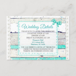 Cartão de Detalhes de Casamento de Madeira e Locai