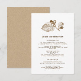 Cartão de Detalhes de Casamento de Papel Kraft Bra