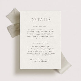 Cartão de Detalhes de Casamento de Portait Hamilto