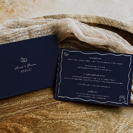 Cartão de Detalhes de Casamento de Portas Desenhad