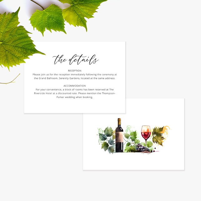 Cartão de Detalhes de Casamento de Script de Aquar (Criador carregado)