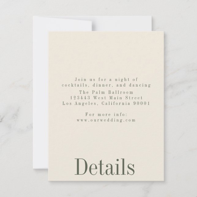 Cartão de Detalhes de Casamento de Verão Industria (Frente)