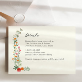 Cartão de Detalhes de Casamento do Jardim Botânico