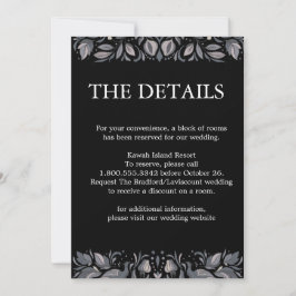 Cartão de Detalhes de Casamento Elegância Real Dou