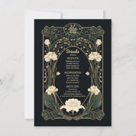 Cartão de Detalhes de Casamento Elegante Dark Art