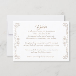 Cartão de Detalhes de Casamento Elegante – Filigra