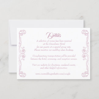 Cartão de Detalhes de Casamento Elegante – Filigra
