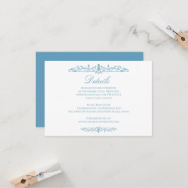 Cartão de Detalhes de Casamento em Estilo Regência