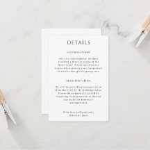 Cartão de Detalhes de Casamento em Pé