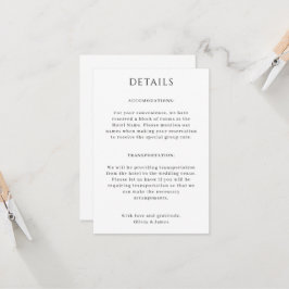 Cartão de Detalhes de Casamento em Pé