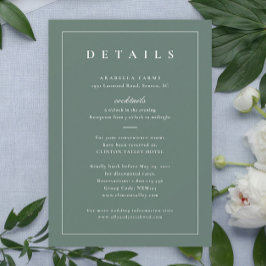 Cartão de Detalhes de Casamento em Verde Sálvia Cl